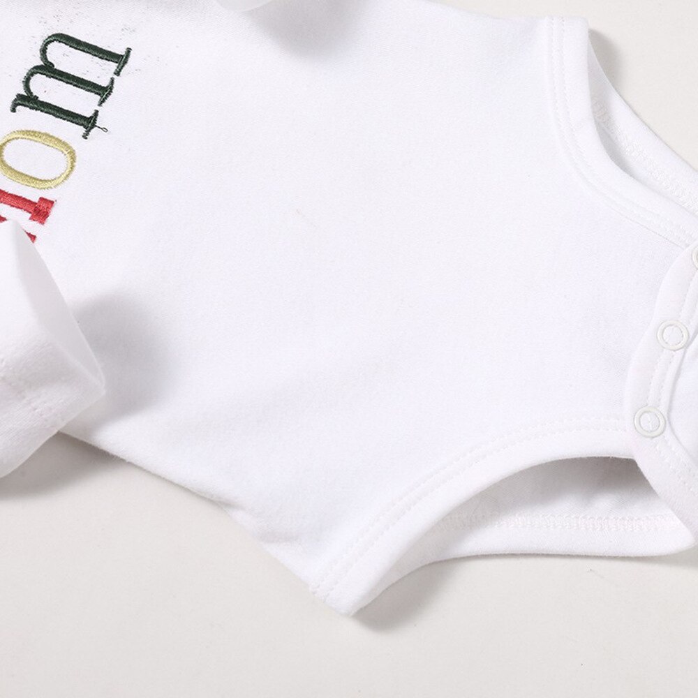 2 PCS Cute Newborn Toddler Baby Boys Girls Cotton Long Sleeve MOM DAD Letter Printed Jumpsuit & Rompers Clothes Outfit