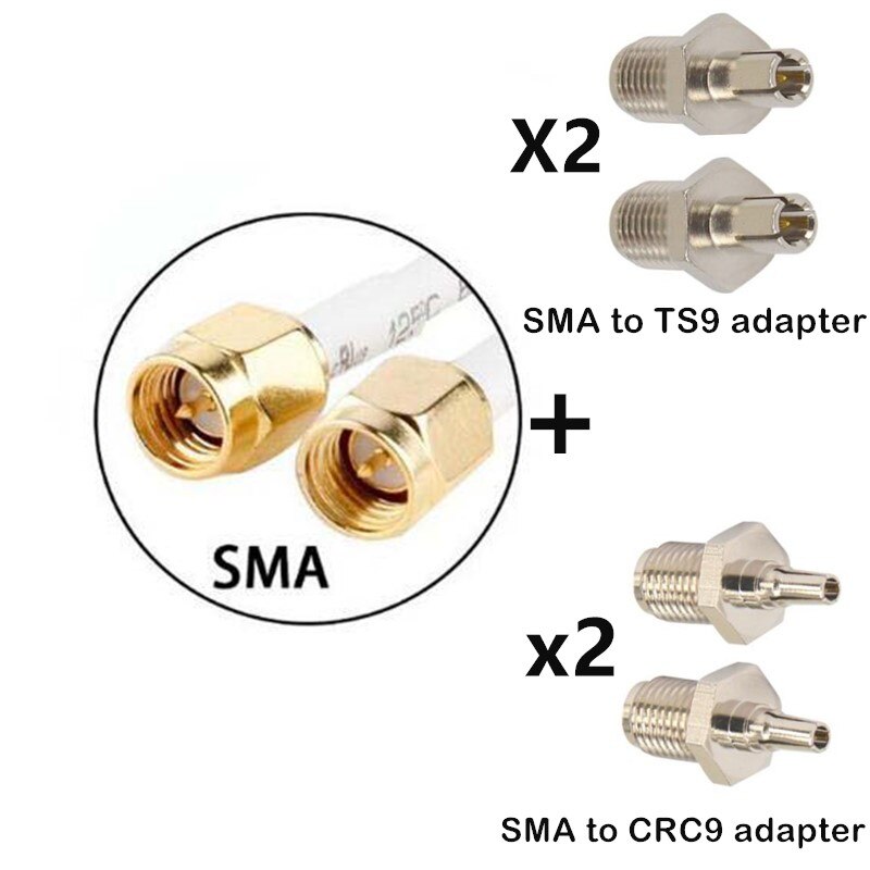 JX Antenna 4G Omni antenna 35dBi 2xSMA TS9 CRC9 connector for 3G 4G Router USB Modem: Add TS9 CRC9