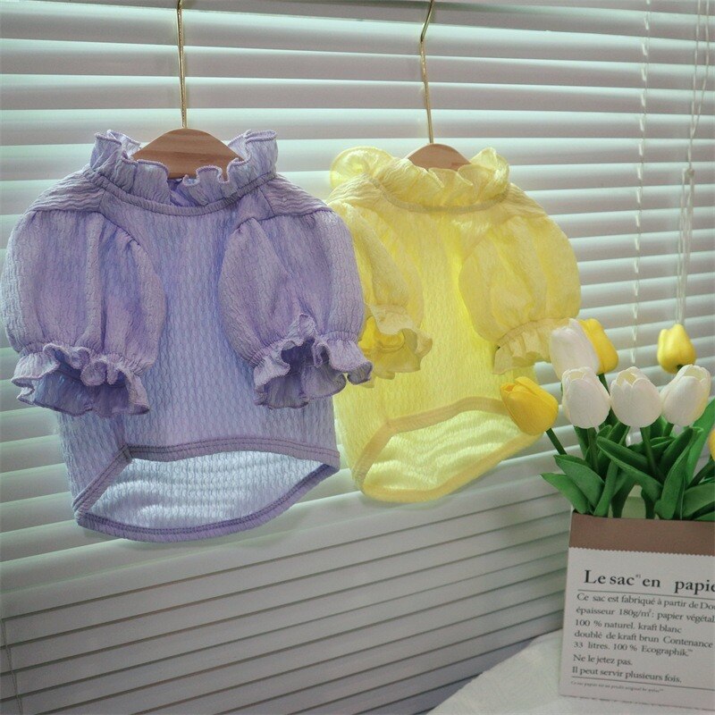 Dog Summer Clothes for Small Medium Dogs Sweet Frenchie Bulldog Tshirt Ice Silk Dog Vest Dog Girl Clothing Pug Cooling Vests