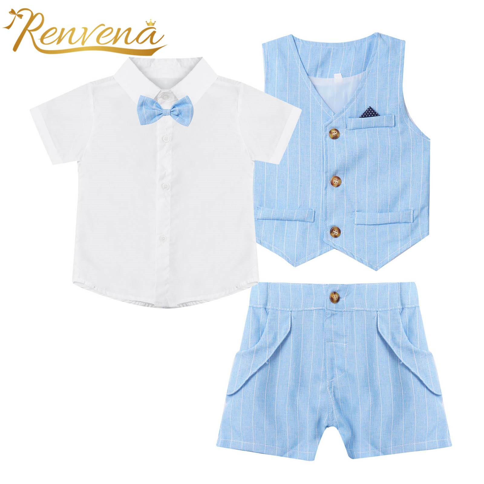 3Stck Kinder Kleidung setzt Gentleman Outfit Jungen Hochzeit passen Kleinkinder formell Anzüge Baby Junge Geburtstag Party Taufe Taufe tragen