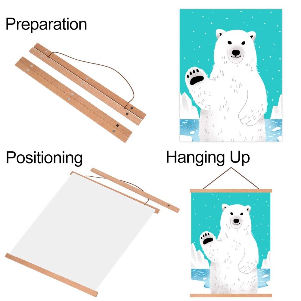 A3 a4 maten canvas schilderij magnetische houten hanger houten lijst fotolijst canvas posterlijst kunsthanger kerstdecoratie