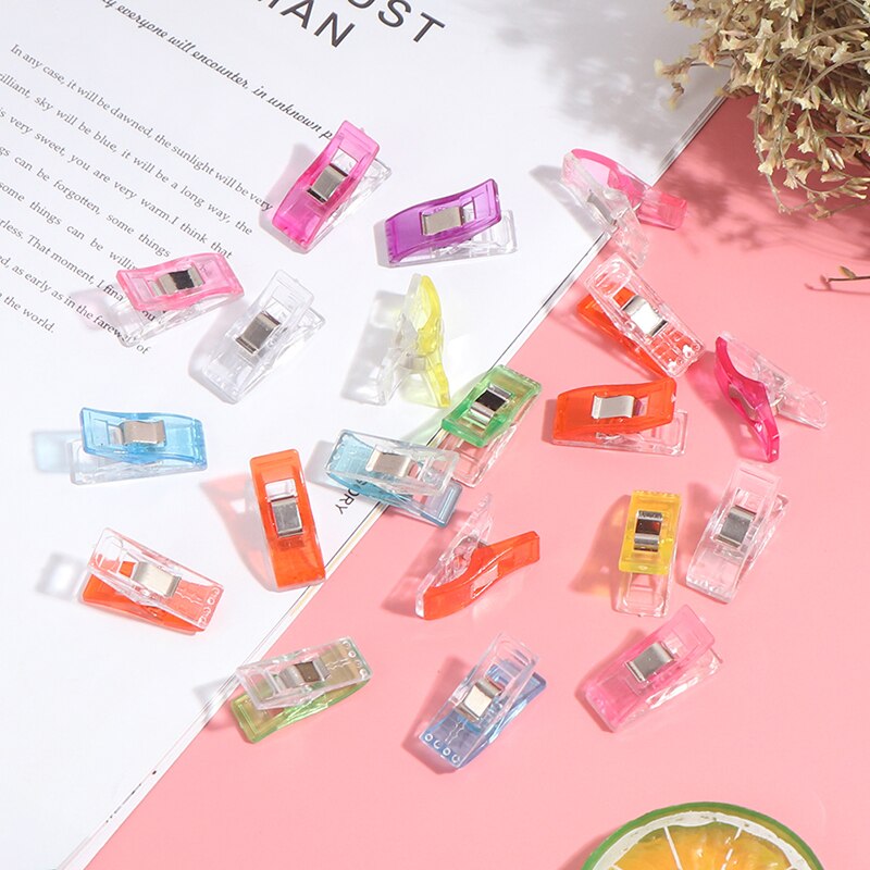 20pcs Plastic Edging Clip Plastic Small Clip Sewing Positioning Clip Sewing Tool Accessory DIY Crafts Mixed Color