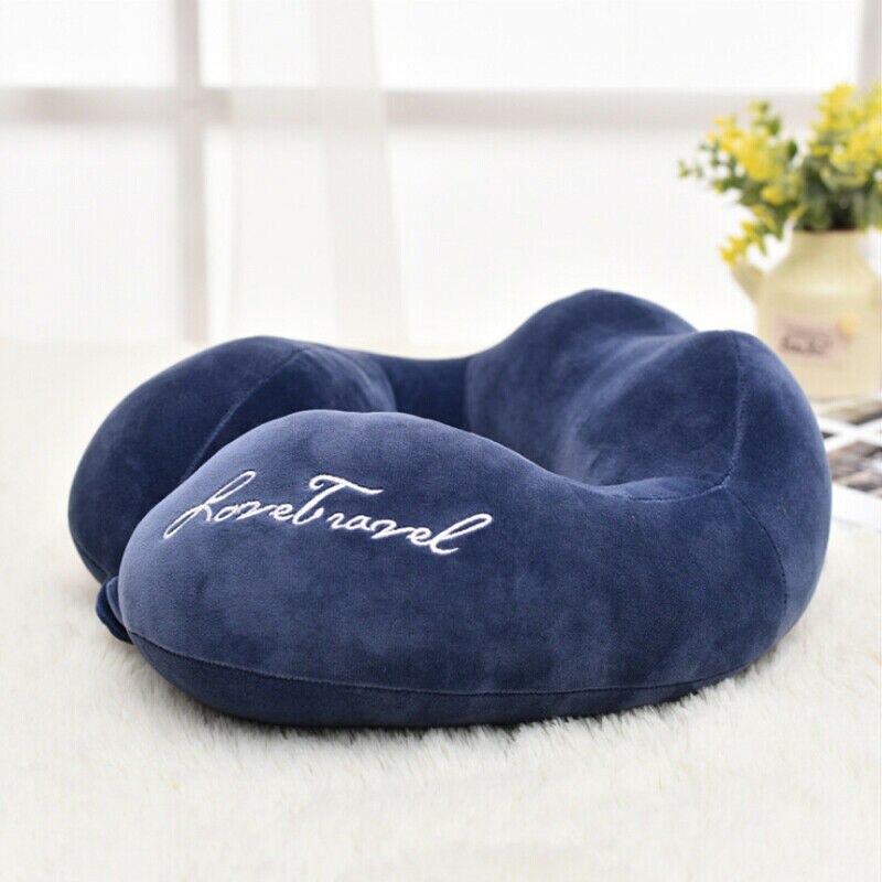 Almohada de apoyo para el cuello en forma de U, cojín de espuma de memoria suave para descanso en tren, avión, cabeza, viaje, oficina, coche, avión, dormir, multicolor