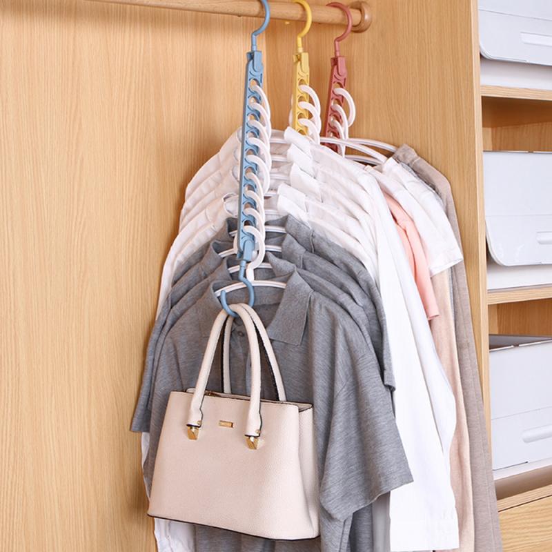 Cintre pour vêtements magique multifonction | Pratique, placard organiseur de chambre à coucher 3D permettant de gagner de l'espace, cintres magiques à 9 trous de cuisine