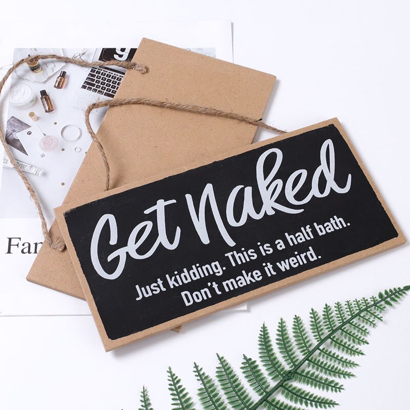 Funny Wood Sign Hanging Wall Art Decorative Funny Inappropriate Sign Bathroom Hanging Board Individuality for Home Decorlydg