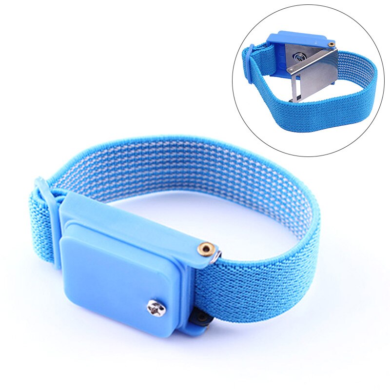 Blauw Anti Statische Polsband Draadloze Elektrostatische Armband Verstelbare Polsband Arm Accessoires Voor Vrouwen Mannen Polsbandjes