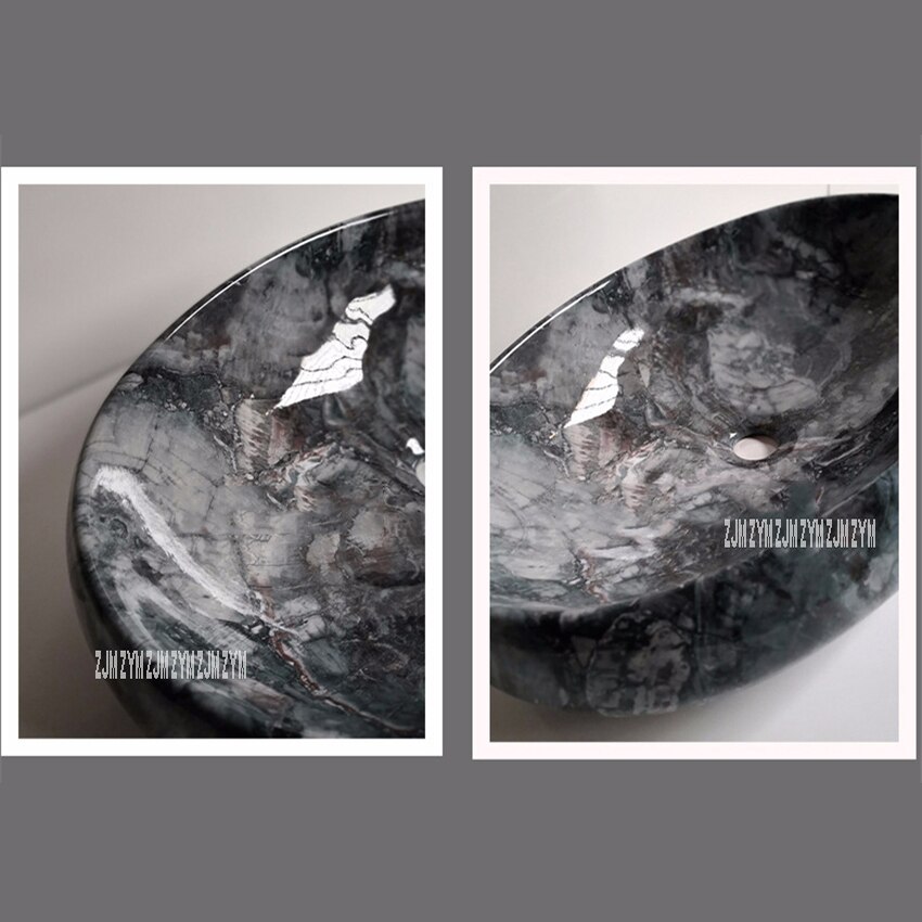 097 Retro Marble Vein Rectangle Ceramic Sink High Temperature Firing Hand Wash Sink Simple Hotel Above Counter Basin Bowl