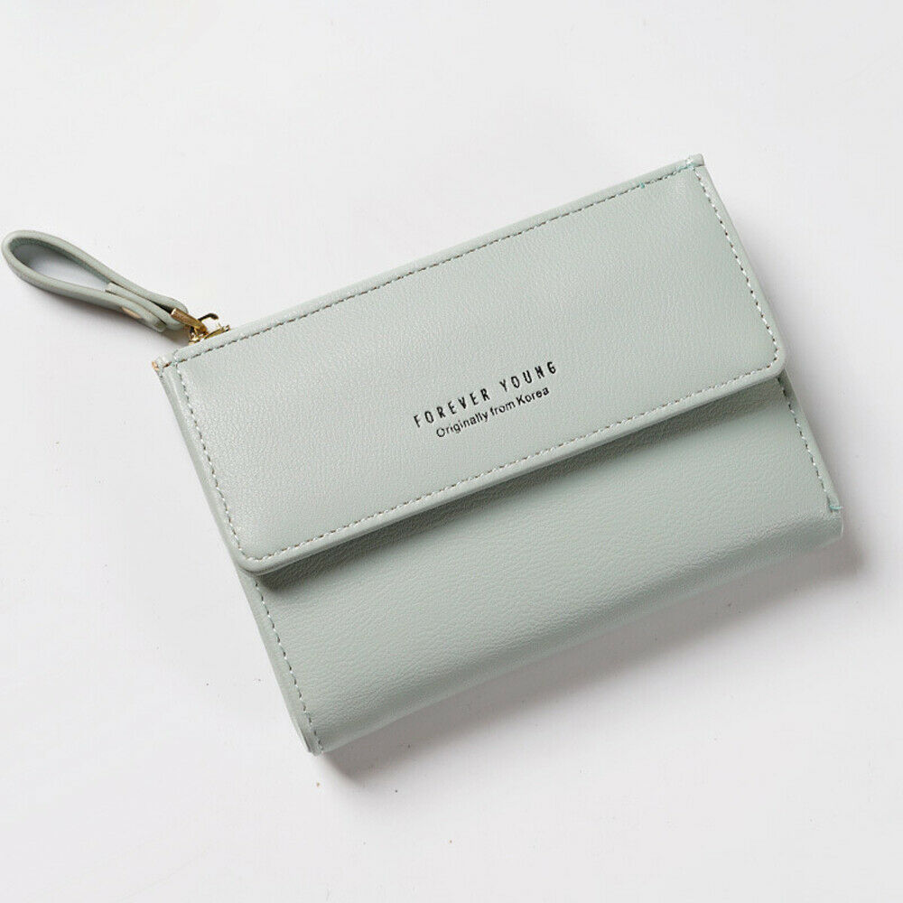 Dames portemonnee mini clutch tas pu leer effen kleur portemonnee creditcardhouder kaartverpakking: Lichtgrijs