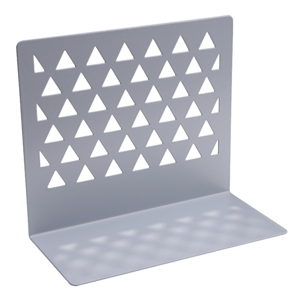 1pcs Metal Hollow Book Stand Library Bookends Supports Office School Supplies JR Deals: Light Grey