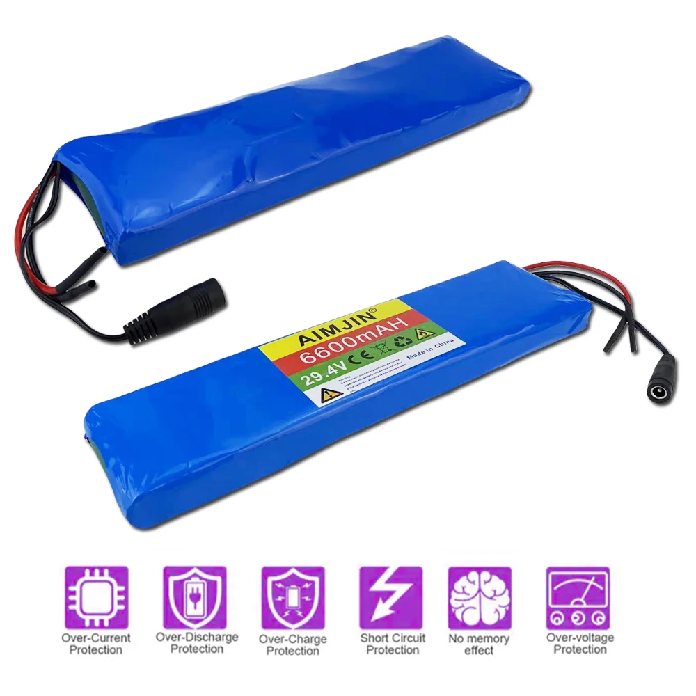 24v 6600mah 7s2p 18650 lithium-ion rechargeable battery 29.4v 6600mah battery pack