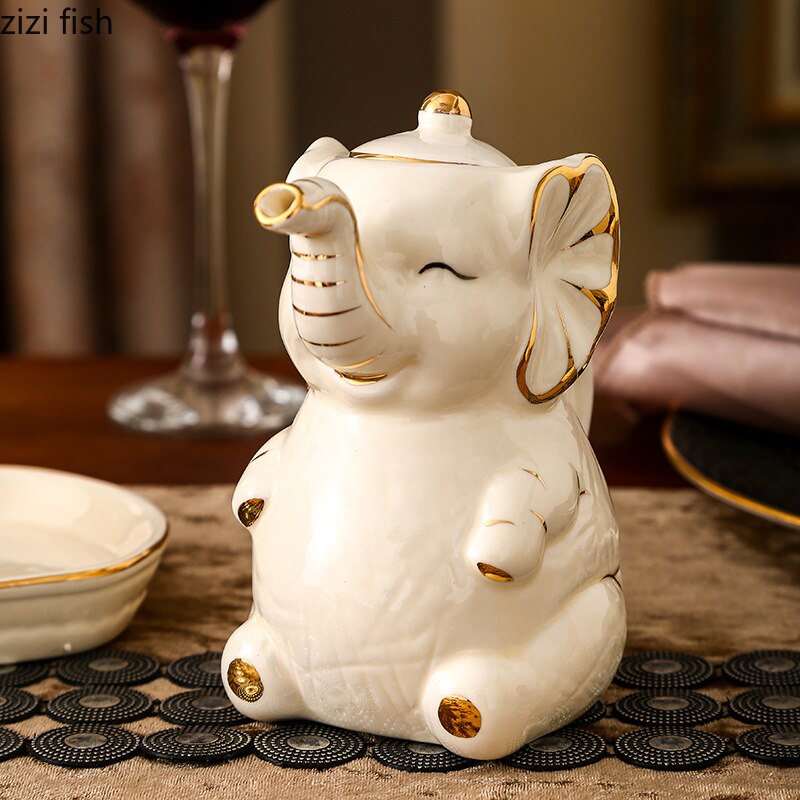 Elefant keramik kryddflaskor kryddburk kryddlåda kök kryddflaska burkar salt peppar spiskummin pulver kryddflaskor