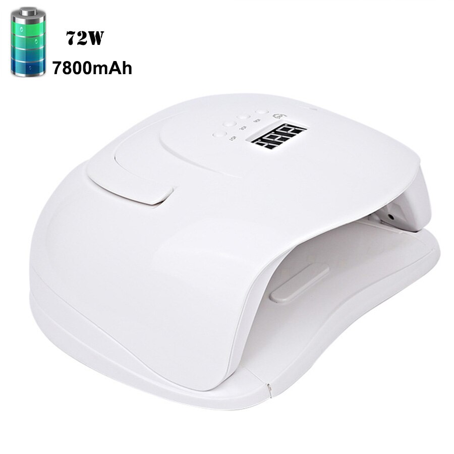 Rechargeable ongles UV lampe sans fil Gel vernis sèche UV polymérisation lumière pédicure manucure Machine lampe LED pour ongles: S5 7800mAh 72W / LES USA