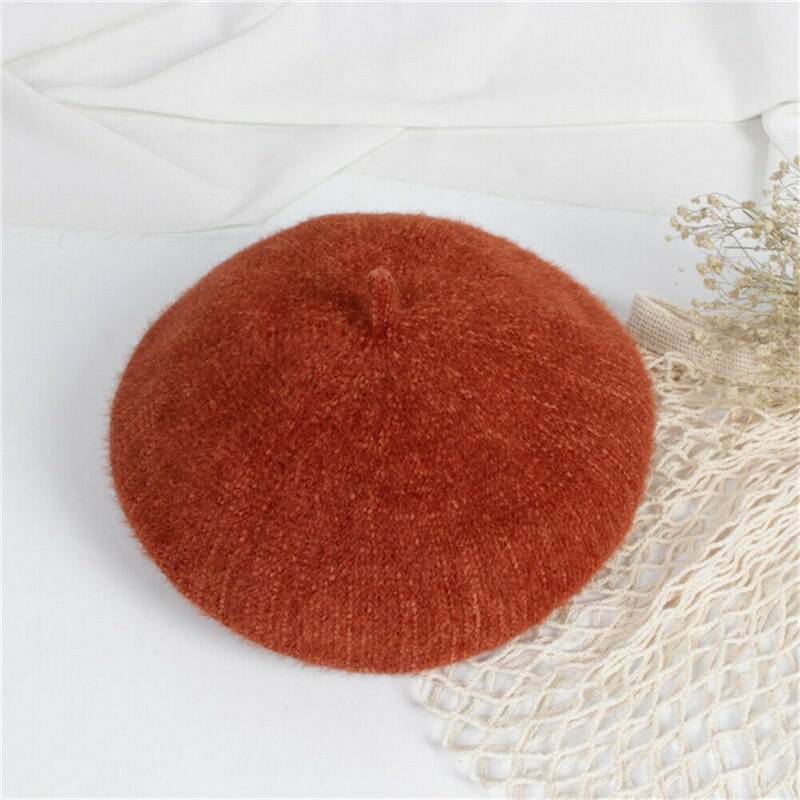 baby låve jenter lue beret vintervarmere fransk kunstner luer ski caps: F