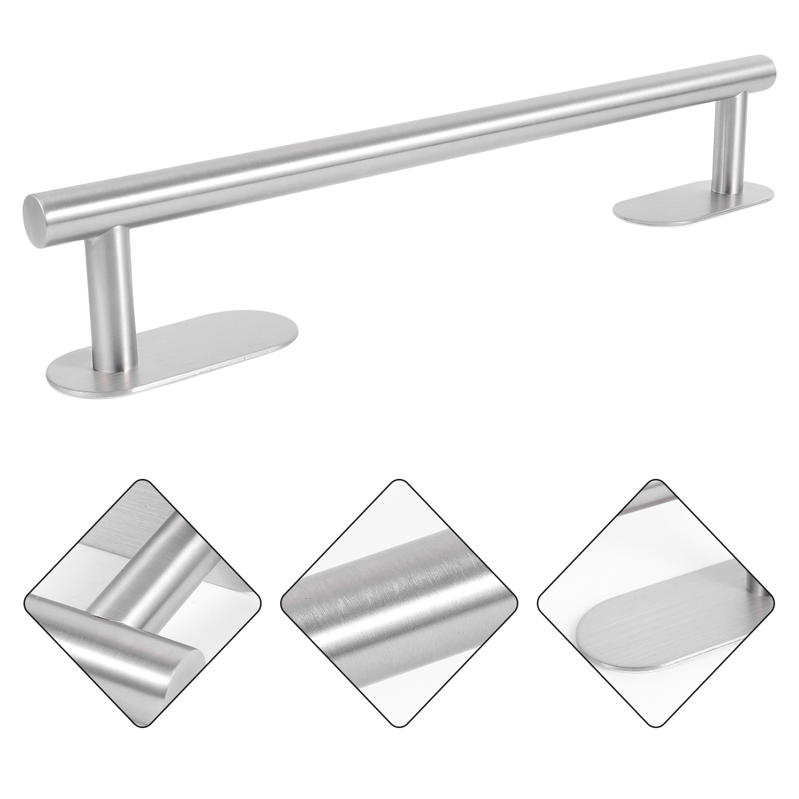 Wall Mounted Stainless Steel Towel Rack Hanger Drilling Towel Bar Holder: Silver