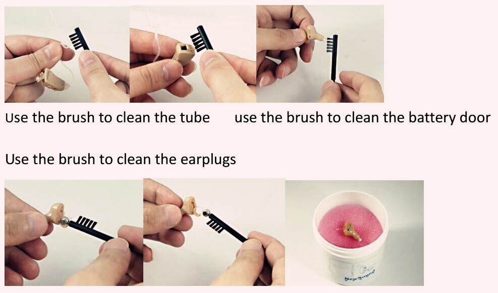 Reiniging borstels gehoorapparaat accessoires Beste prijs 100pcs dagelijks onderhoud reiniging borstels gehoorapparaat tool oor aid cleaner