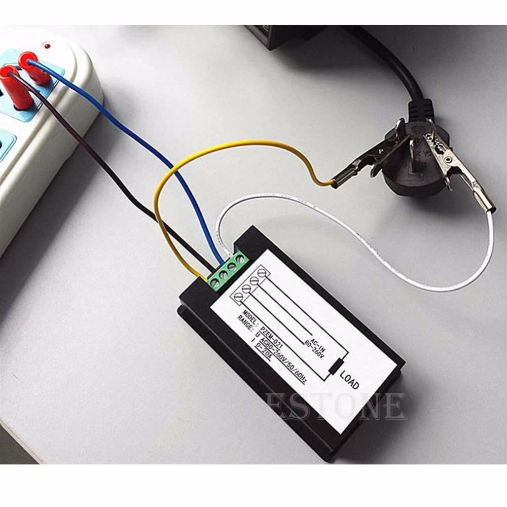 AC 80-260V LCD Digitale 20A Volt Watt Power Meter Ammeter Voltmeter