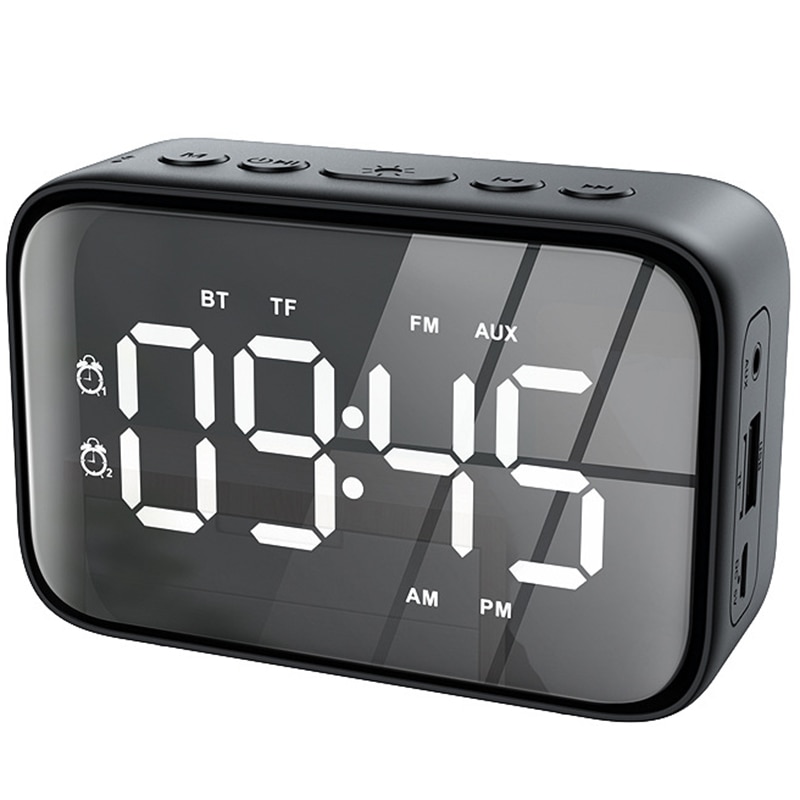 Digital Alarm Clock Radio with FM Radio Bluetooth Speakers with Headphone Jack Dual Alarms 5 Level Brightness Dimmer, Adjust: Default Title