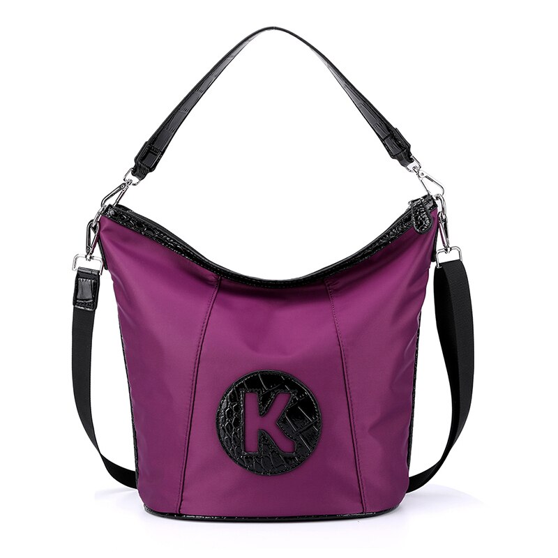 sac à bandoulière pour femmes sacs à main en Nylon imperméable à l'eau poignée supérieure voyage sacs de messager de femme fourre-tout sac à bandoulière: VIOLET