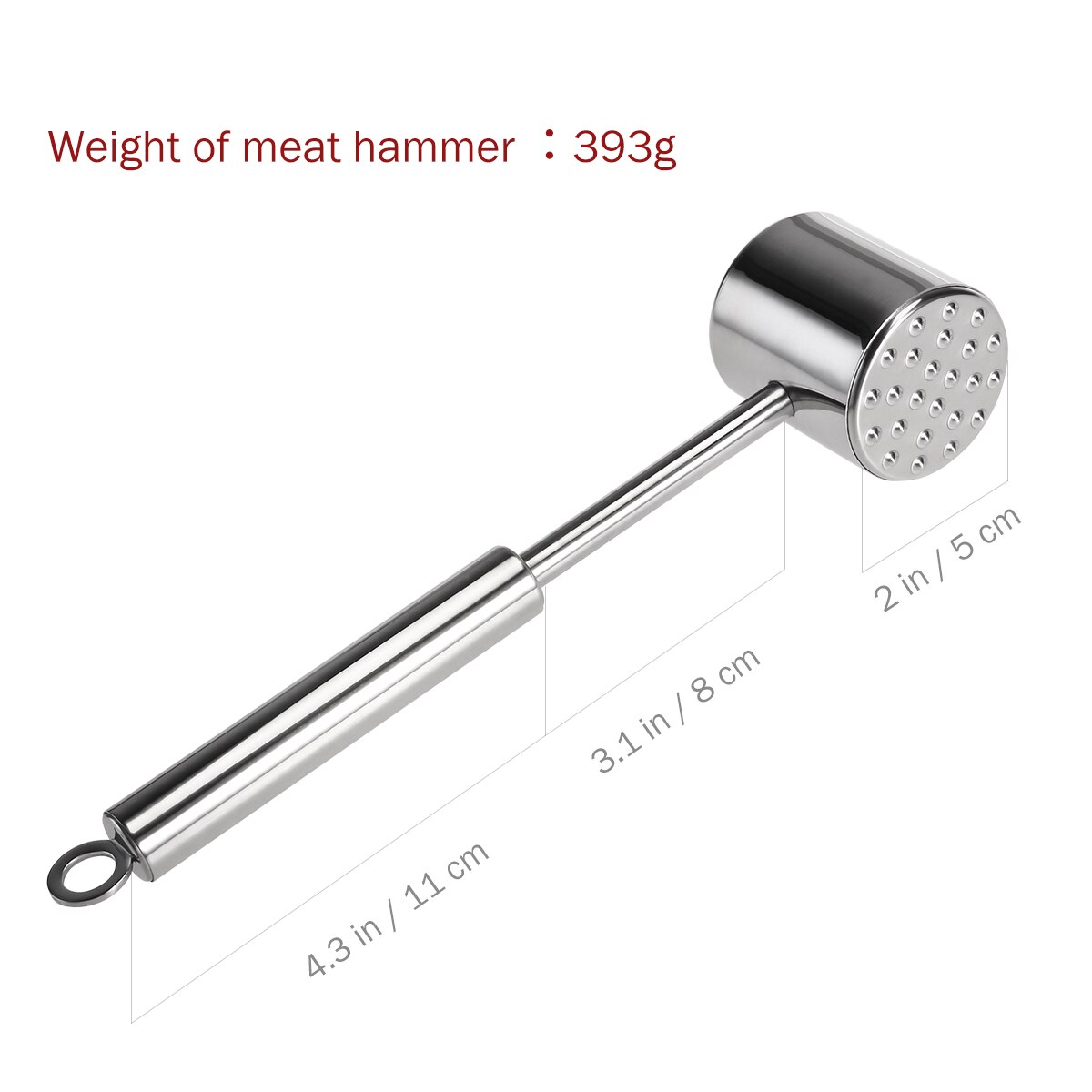 304 Stainless Steel Meat Tenderizer Hammer Steak Beefsteak Pounder Mallet Smashing Meat Tenderizer Pounders Beef Meat Hammer