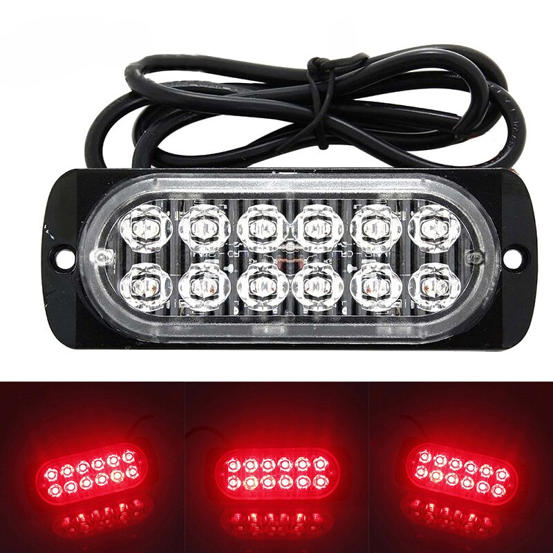 Transparante werklamp rood kit 12 led vrachtwagen werklamp 12v-24v 36w dringend