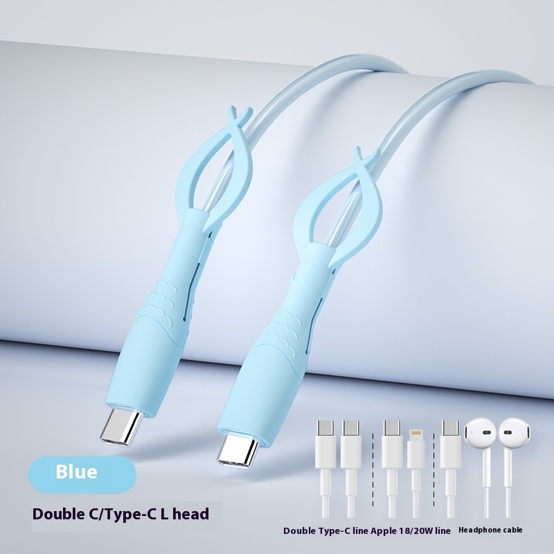 2in1 Silicone Cable Protector for Android/iPhone Anti-Snap Charger Cord Guard /w Reinforced Connector & Tangle-Free Organizer: Pink