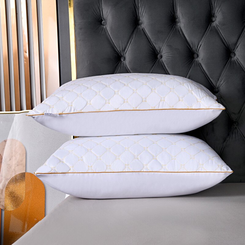 Oreiller de luxe de pour dormir, moelleux et de soutien, pour lit d'hôtel, mi-haut, noyau de remplissage, pour la maison: WHITE / Low pillow 1pc