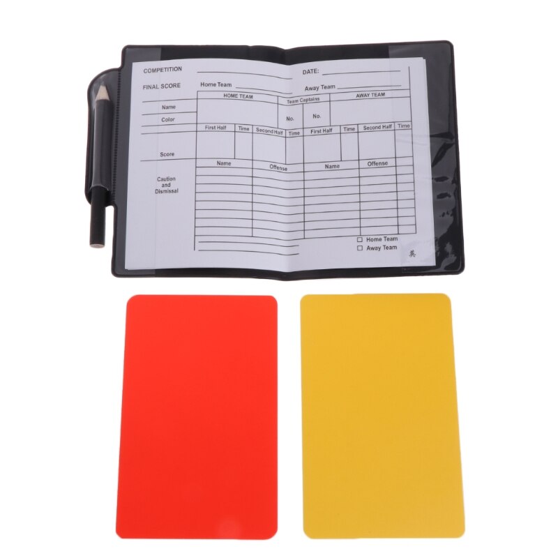 Nuovo Calcio di Calcio di Sport Arbitro Portafoglio Notebook con il Cartellino Rosso e Yellow Card Sport di Squadra di Calcio di Intrattenimento 27RD