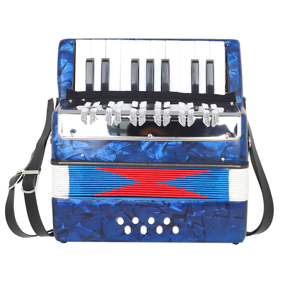 17 Key 8 Bass Accordion Mini Accordion Educational Musical Instrument For Both Children Kids Adult Accordion: Blue