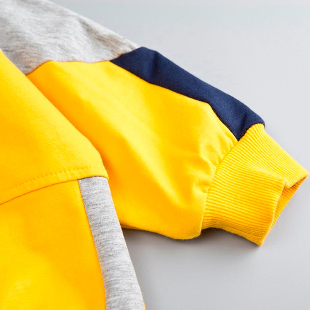 Abrigos de bebé niño niños coloridos costura con capucha pulóver camiseta Tops ropa de abrigo para niños