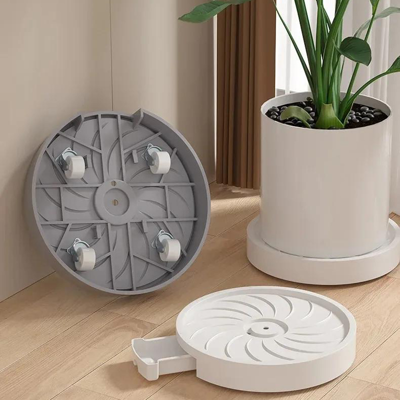 Universal hjul blomsterpottebase stille usynlig balkong utendørs hage blomsterpotte mobil brett plast fortykket hageutstyr