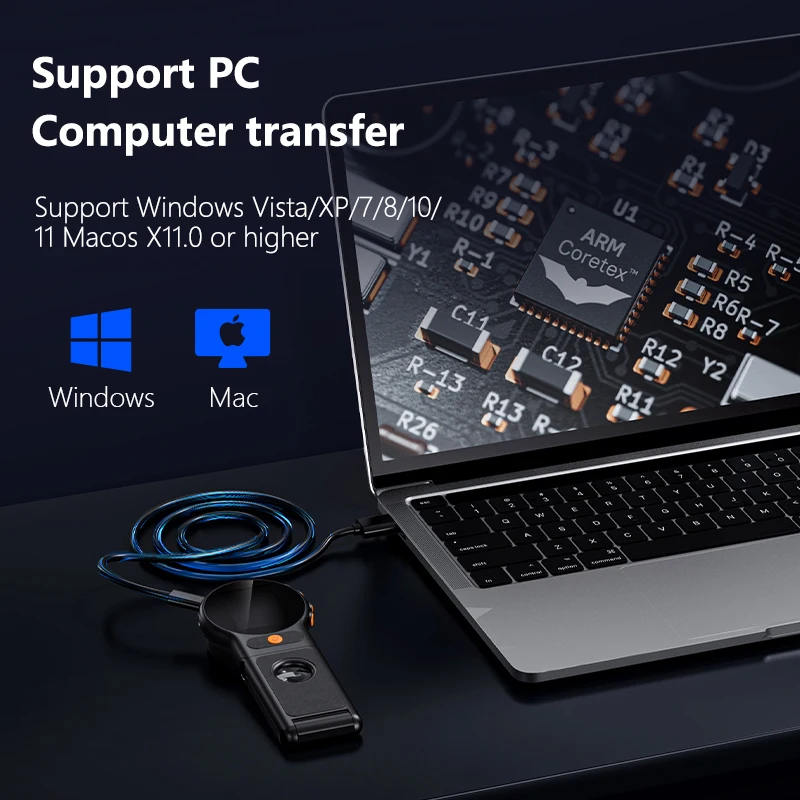 500X Portable Digital Folding Microscope Magnifier 2.0 inch 1080P Video Magnifying Glass with 2 Megapixel 8 Leds for Jewellery