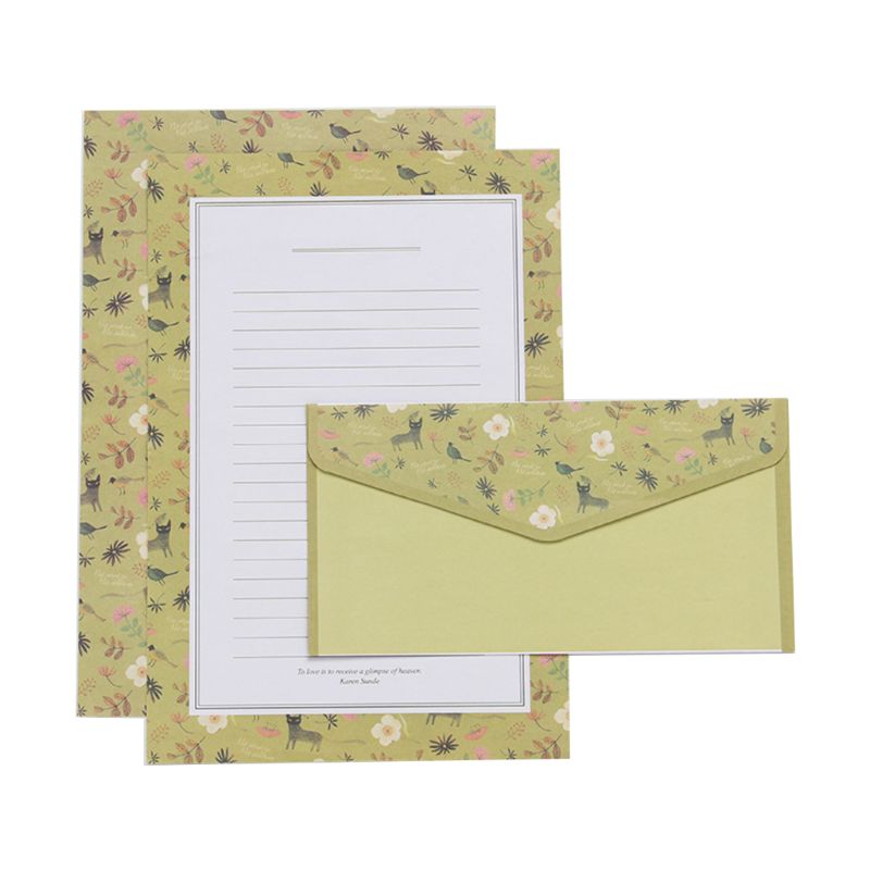 Mooie briefpapier envelop bloemig schattig cartoon set briefhoofd klein fris 831d