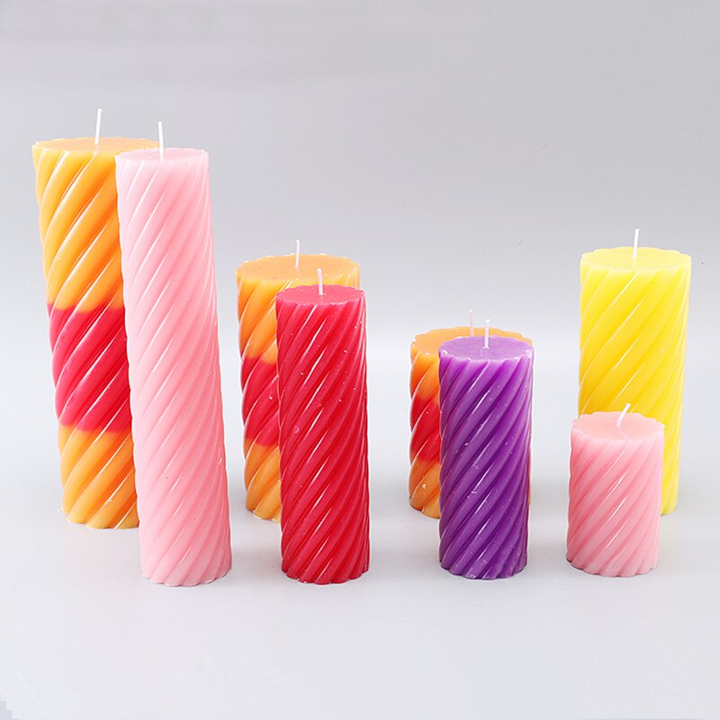 Moldes de Velas Cilíndricas DIY de ocho tamaños, producto final de vela en forma de espiral, moldes para velas diy para decoración de dormitorio lz30