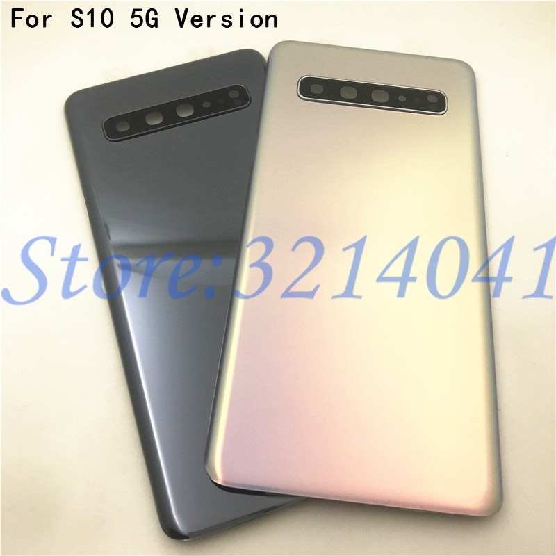 Para samsung galaxy s10 5g g977 g977f 5g versão da bateria capa traseira de vidro traseiro com lente da câmera