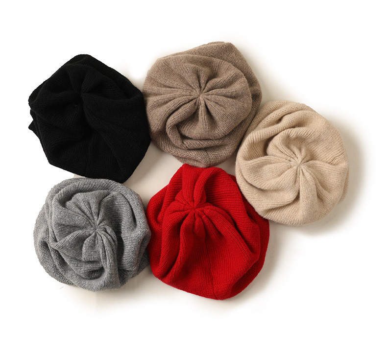 Naizaiga 100%  kashmir solid stickad dammössa varm mössa  ,sn315