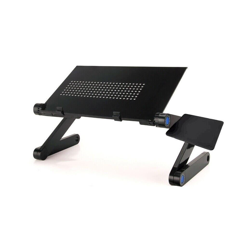 Portable Adjustable Aluminum Laptop Desk Stand Table Vented Ergonomic TV Bed Lap Stand Up Working Office PC Riser Bed Sofa Couch: Black-ordinary