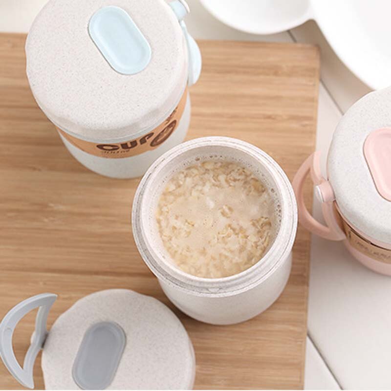 Baby kinderontbijtgranen mee te nemen tarwe snackbeker met deksel lekvrij bewaar melk pap ontbijtbeker cornflakes voedselcontainer 300ml