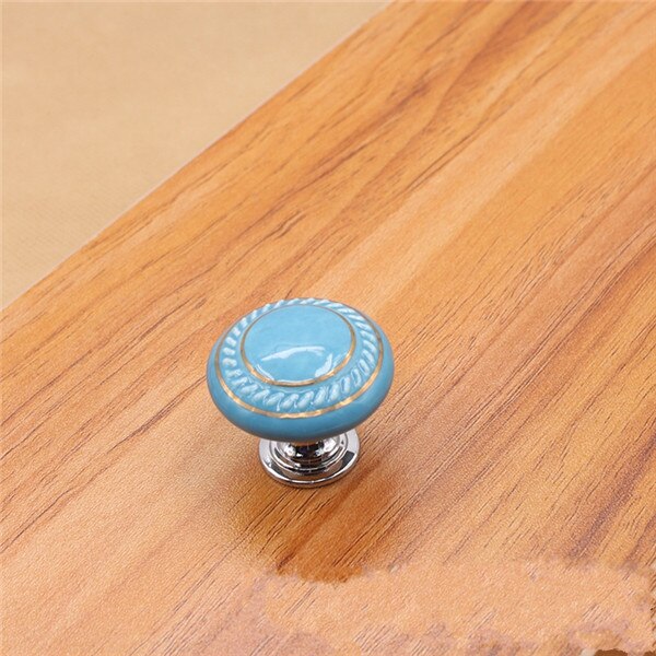 35mm fargerike keramiske runde skapknotter dørhåndtak skapskap skuff garderobemøbler håndtak knotter: F