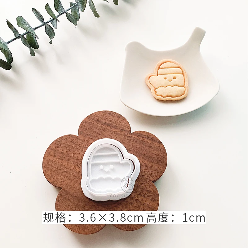 Di Natale mini Simpatico Pupazzo di Neve Pan di zenzero uomo Stampo per Biscotti Riutilizzabile 3D cartone animato Fondente Biscotto stampatore Cottura Torta Decorazione Strumenti: Di Colore Giallo chiaro