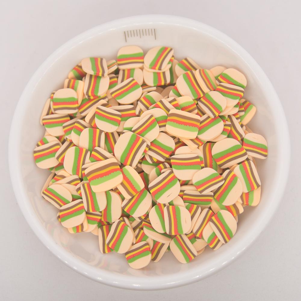 65g broodcake kaas hamburgervorm klei polymeren sprinkles voor telefoondecoratie, schudkaarten diy, nail art: 1 grote hamburger