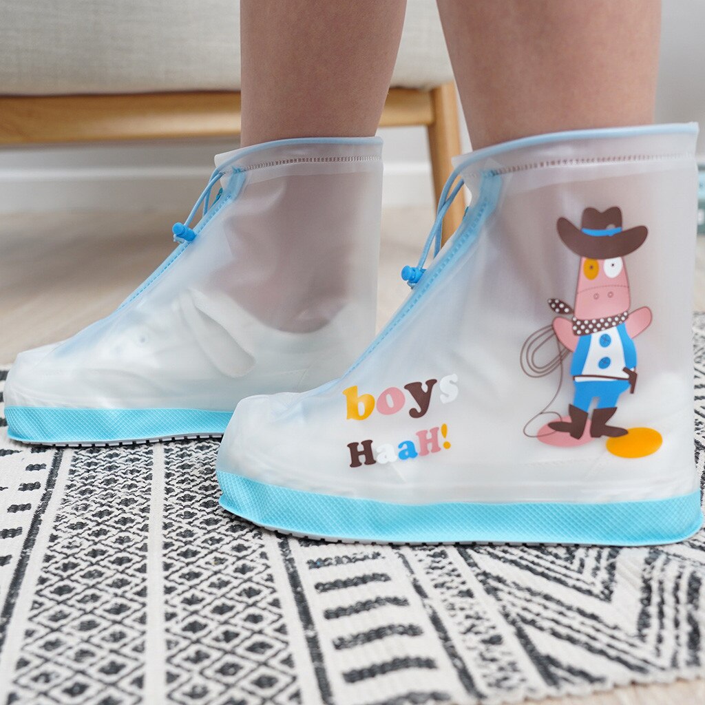 1Pair Non-disposable Protective Thicken Waterproof Carpet Cleaning Shoe Cover For Kids Children Outdoor Travel Shoe Cover A21#3