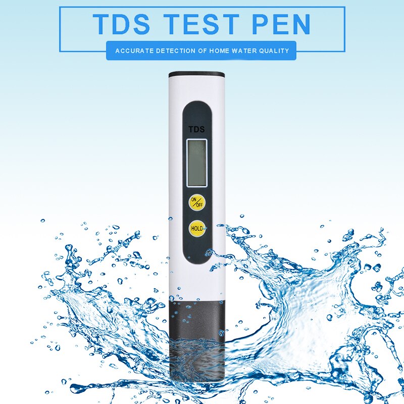Probador de agua TDS Digital portátil, Pluma de prueba de agua hidropónica para Monitor de Acuario, 154x30x14mm, 1 ud.