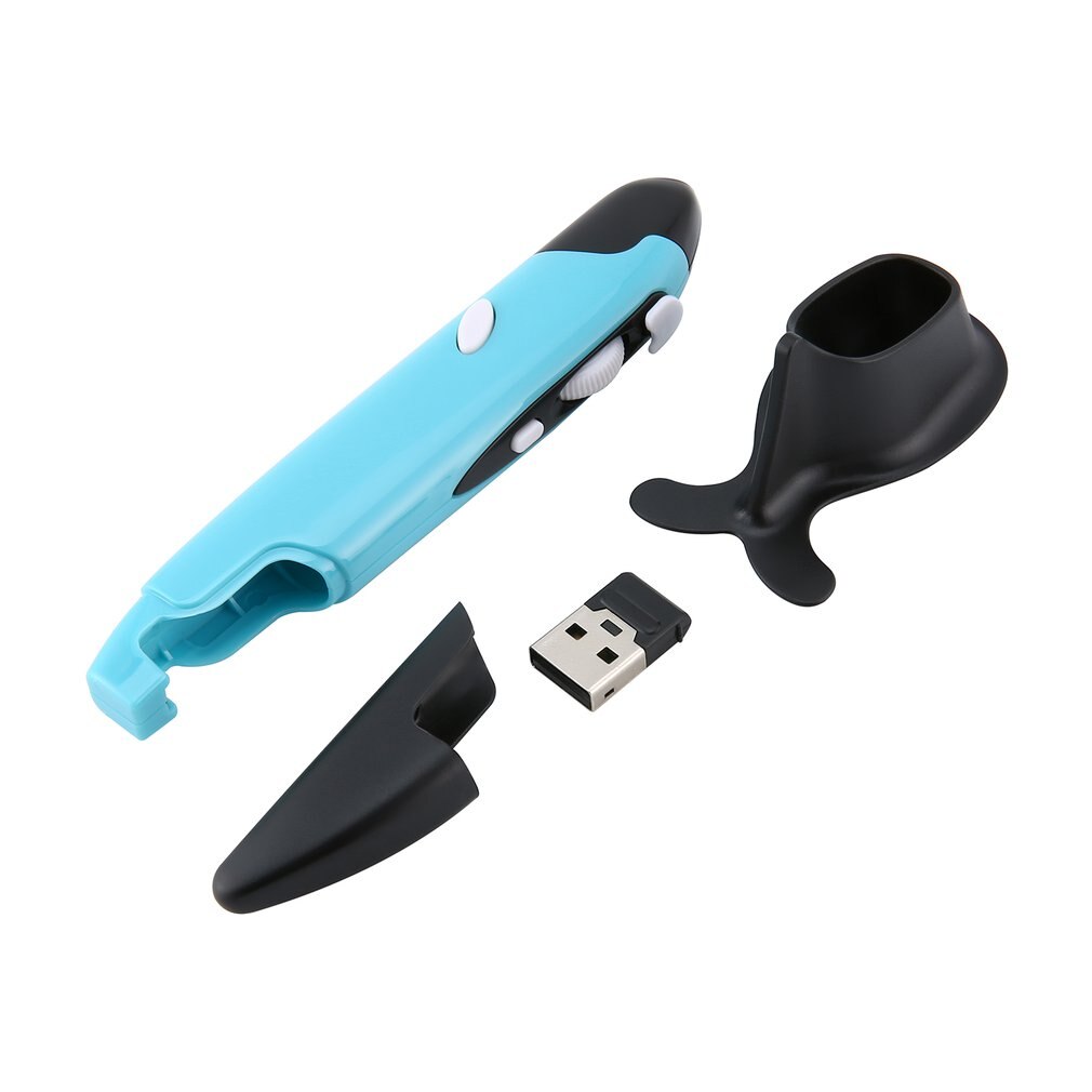 Mini 2.4GHz Wireless Optical Pen Mouse Adjustable 500/1000DPI for PC Android: blue