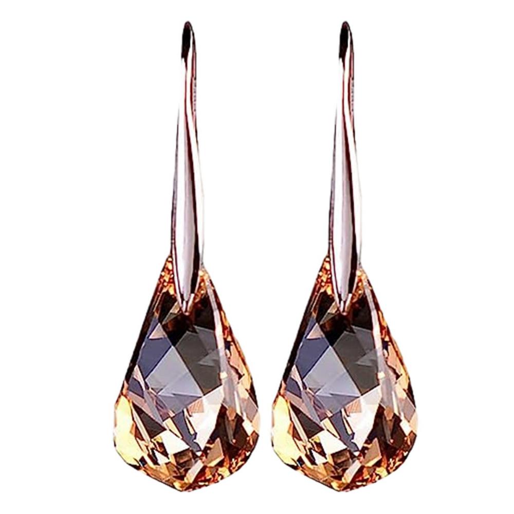Boucles d'oreilles magnétiques amincissantes lymphatiques pour femmes, strass scintillants, pierre de Quartz, boucles d'oreilles de vidange lymphatique: MARRON
