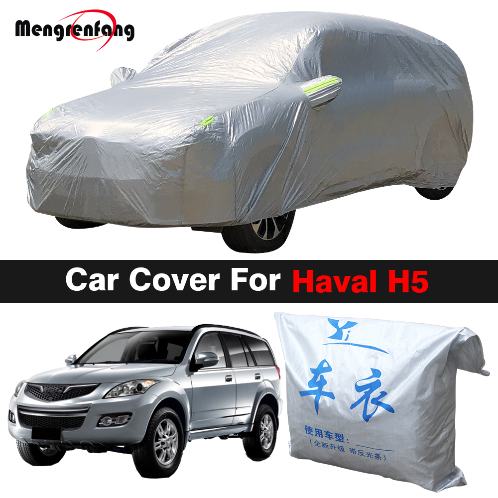 Pełna pokrowiec na samochód SUV lato na świeże powietrze anty uv parasol przeciwsłoneczny deszcz śnieg wiatr zapobiec pokrywa dla Haval H5 Świetnie ściana X200 X240