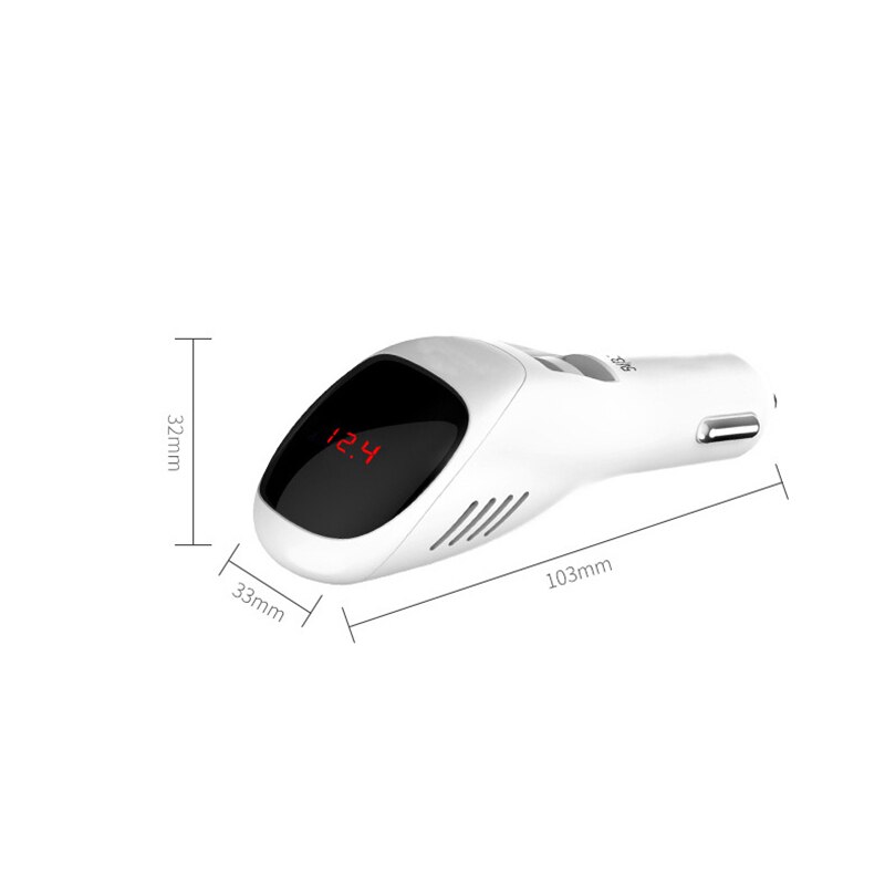 Auto luchtreiniger 12v 24v negatieve ionen luchtreiniger ionisator luchtverfrisser auto digitaal display dubbele usb autolader
