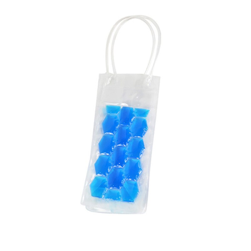 1Pc Pvc Wijn Fles Vriezer Bag Champagne Koeler Bier Cooling Gel Ijs Carrier Houder Met Handvatten Draagbare Drank Ijs-Koude Gereedschap: blue