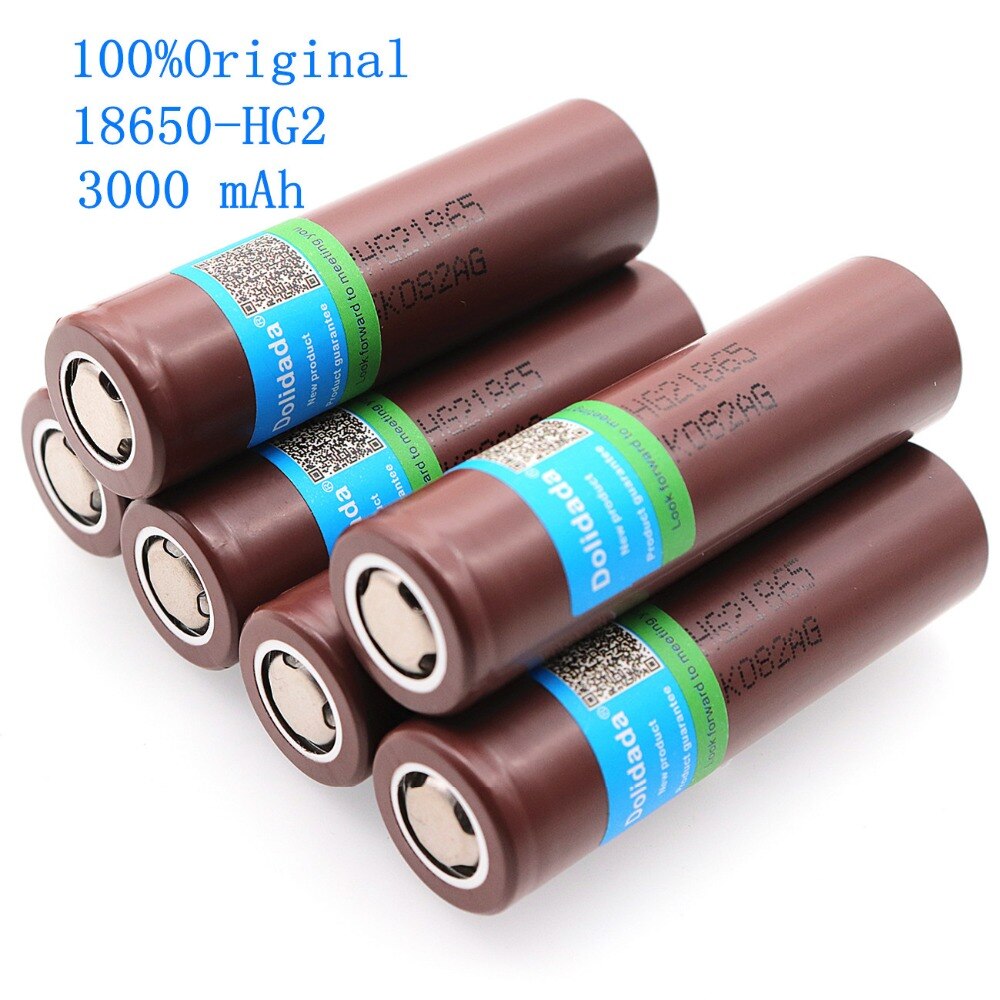 Dolidada 100% Originele 18650 3000Mah Batterij 3.6V Ontlading 20A 18650 Batterij Voor Lg HG2 3000Mah 3.7V 18650 Power Batterij