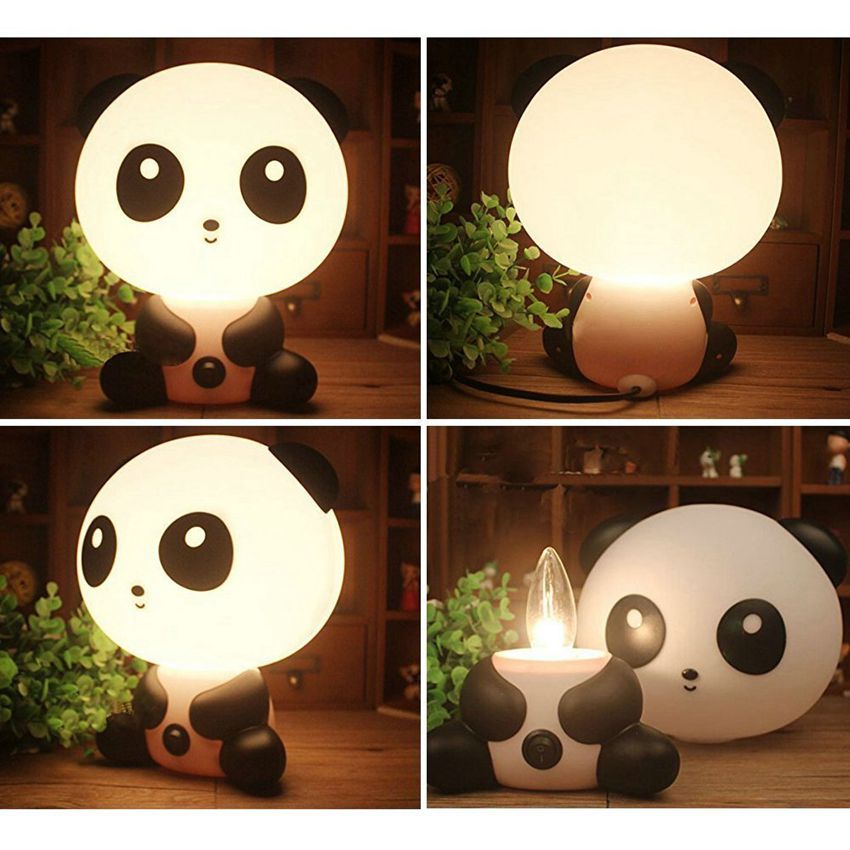 Cartoon nachtlampje Leuke panda beer tafel bureaulamp LED Kinderen Baby Slaap lamp Voor Slaapkamer bed indoor decor verlichting