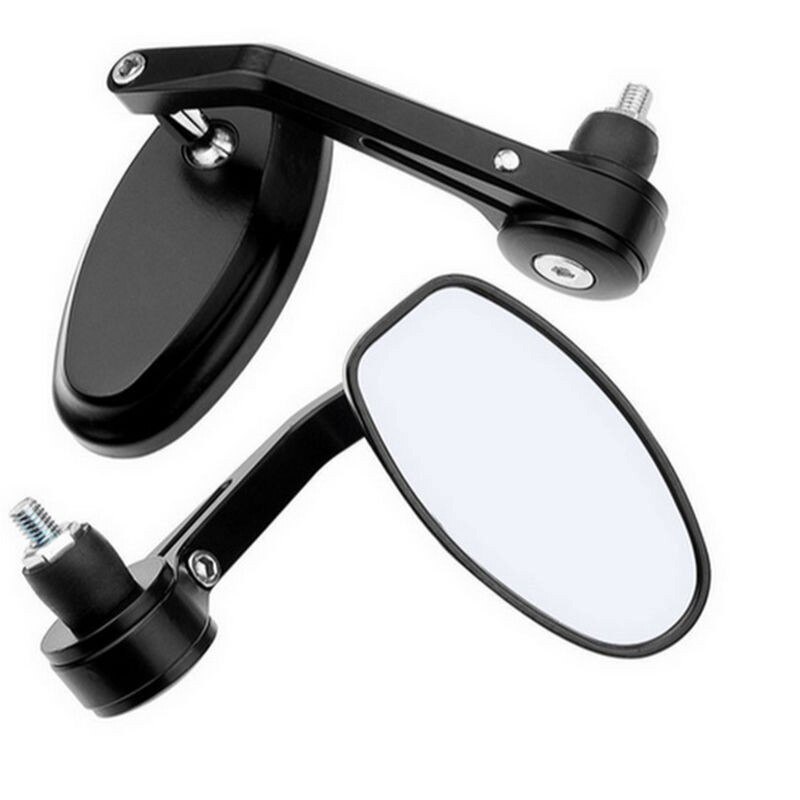 Rétroviseurs de guidon de moto noir 7/8 "rétroviseurs latéraux classiques ovales